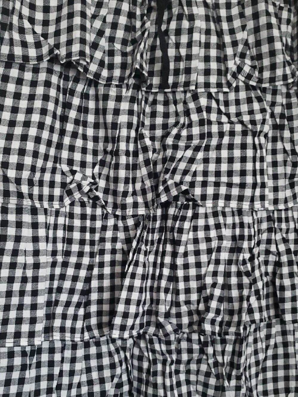 Hot Topic Black and White Gingham Lace-Up Tiered A-Line Skirt - Picture 4 of 15